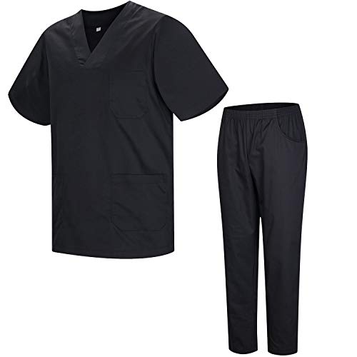 MISEMIYA - Casaca Y PANTALÓN Sanitarios Unisex Uniformes Sanitarios MÉDICOS Conjuntos Sanitarios 8178 - XXL, Negro