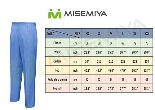 MISEMIYA - PANTALÓN Sanitarios Unisex Cintura ELÁSTICA Uniforme Laboral MÉDICO Enfermera Limpieza Veterinaria SANIDAD HOSTELERÍA- Ref.8312 - XL, Negro