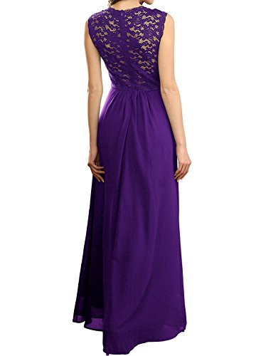 Miusol Vintage Chiffon Largo Fiesta Vestidos para Mujer Morado Small