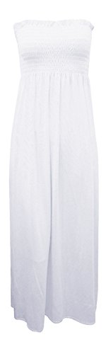 Mix lot vestido largo, sin tirantes para mujer para verano, vestido largo informal de verano tallas 36 – 50 negro blanco Medium