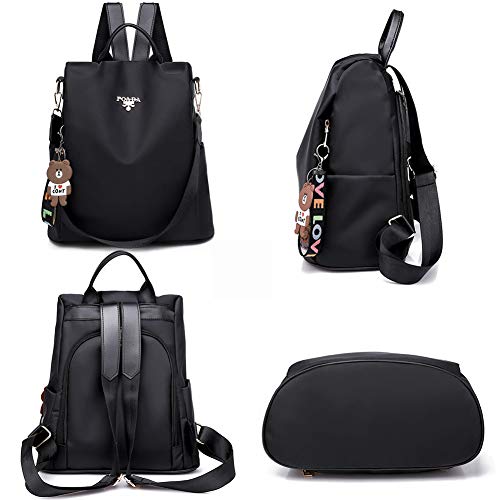 Mochila Oxford Mujer, INTVNMochila Oxford antirrobo Impermeable para Mujer, Colorear Mochila Impermeable para Mujer (Negro)