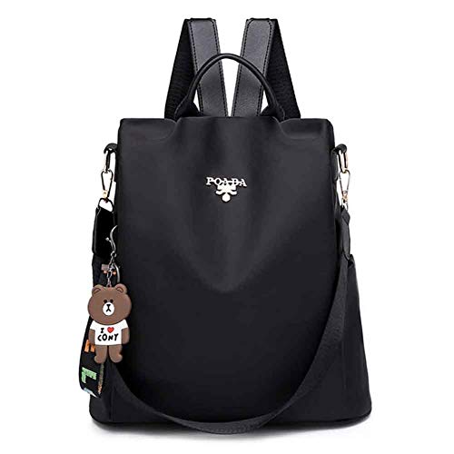 Mochila Oxford Mujer, INTVNMochila Oxford antirrobo Impermeable para Mujer, Colorear Mochila Impermeable para Mujer (Negro)