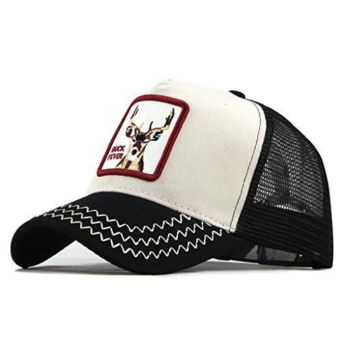 Moda Media Malla Transpirable Gorra Deportiva Unisex, Animal Embroidered Cómoda Tela Elástica Gorra De Béisbol De Algodón Velcro Ajustable Gorros Casuales Gorras De Béisbol De Hip Hop Caza Pesca