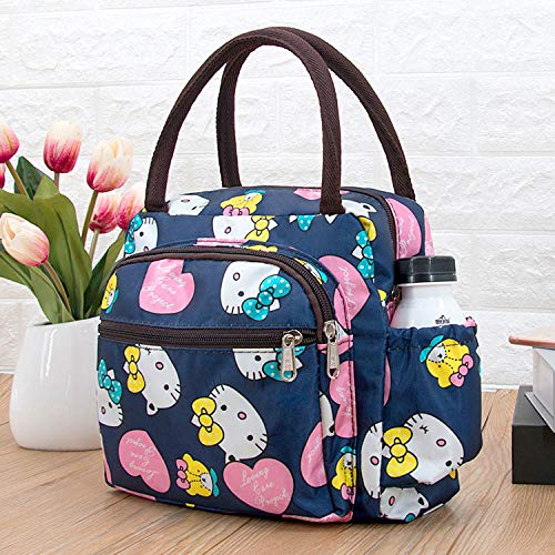 Moda portátil Bolsa de Almuerzo Maquillaje Bolsa Femenina Impermeable Oxford Tela aleación Cremallera Cabeza 22 * ​​16 * 17 cm página Inferior roja