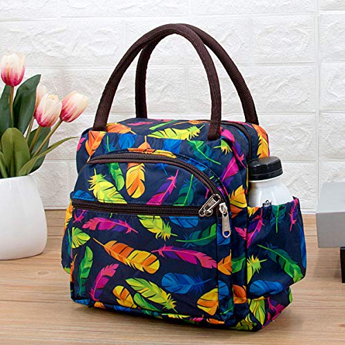 Moda portátil Bolsa de Almuerzo Maquillaje Bolsa Femenina Impermeable Oxford Tela aleación Cremallera Cabeza 22 * ​​16 * 17 cm página Inferior roja