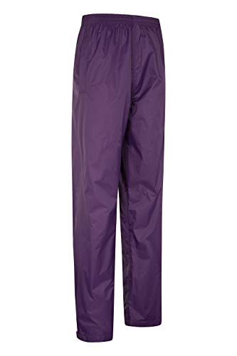 Mountain Warehouse Protectores Impermeables para Mujeres Pakka - de Packaway, Pantalones de la Lluvia de Breathable, Pantalones de Las señoras Morado 36