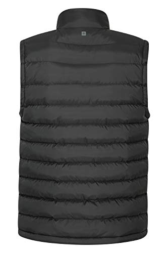 Mountain Warehouse Seasons Gilet Rellenado Estaciones - Chaleco hidrófugo de Gilet, Chaqueta Caliente, Ligera con Dos Bolsillos Delanteros, fáciles almacenar la Capa, Invierno Negro M