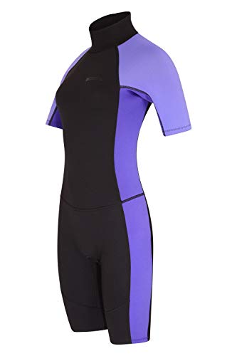 Mountain Warehouse Traje de Neopreno para Mujer Shorty - Cuerpo: 2.5mm, De baño, de Surf, con Cremallera Easy Glide, Tirador extendido, Costuras Planas - para Buceo Morado Oscuro 44-46