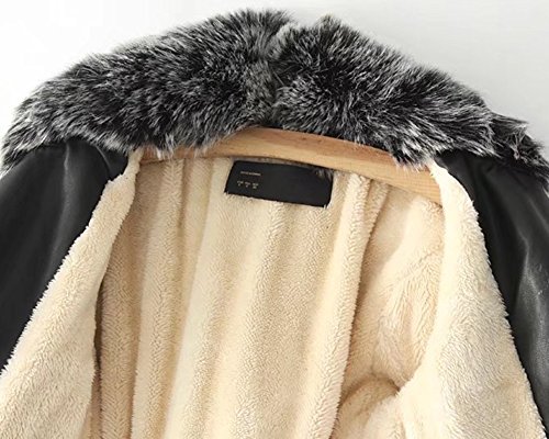 Mujer De Manga Larga Chaqueta De Cuero De La PU con Cremallera Chaqueta Moto Outcoats Black M