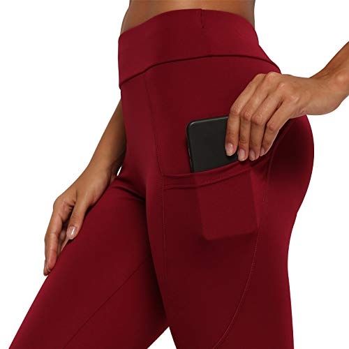 Mujer Leggins Cintura Alta Pantalones de Yoga Fitness Medias Push Up Pantalones Deportivos con Bolsillos Pantalones Ajustados Elásticos XL Xbao