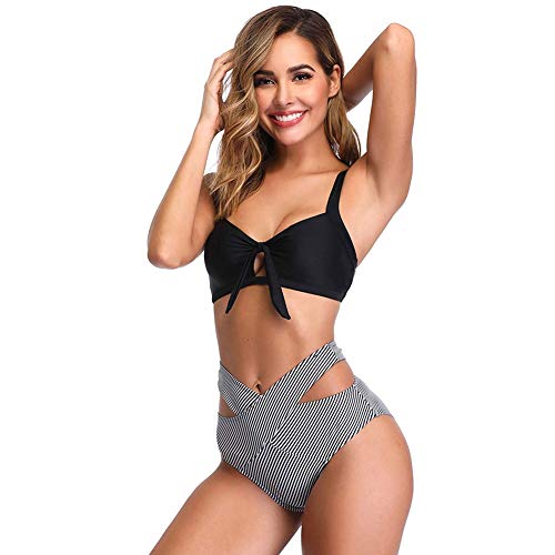 Mujer Push Up Bikini Traje de baño Sexy 2 Piezas for Mujer Bikini Moldeado Balconet Tankini Atar en el Frente Playa Termas Natación Inconformista Torcido con Recorte Cintura Alta TJWY Shop