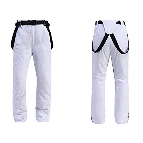 Mujer Traje Esquí Color Degradado Resistente Al Viento Impermeable Esquí Chaqueta Snowboard Conjunto De Pantalón Con Pechera Invierno Deporte Al Aire Libre Traje De Nieve Ropa De Esquí,Blanco,M