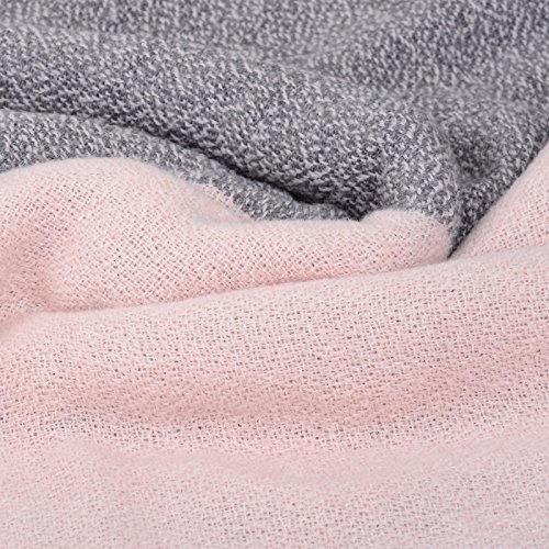 Mujeres Mantas Bufanda Señora Pashmina Invierno Otoño Tartán Enrejado Mantón Rosa