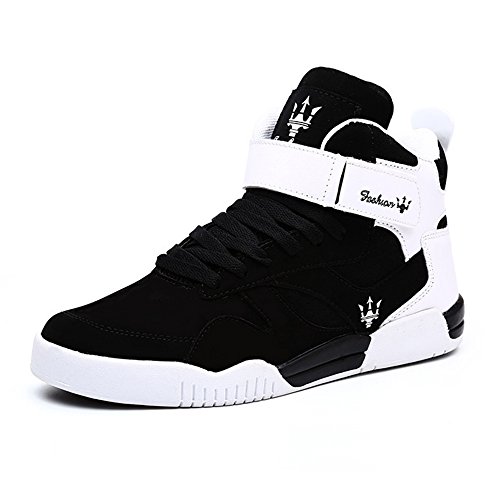 MUOU Zapatos Hombre Sneaker Deportivos Hombres Zapatos Casuales con Cordones Zapatillas Deporte Hombres de Moda (44 EU, Negro)