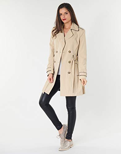 Naf Naf Menk12 Gabardina, Beige (Trench 1585), 38 para Mujer