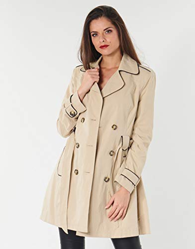 Naf Naf Menk12 Gabardina, Beige (Trench 1585), 38 para Mujer