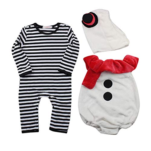 Navidad POLP Baby Monos Disfraz de Muñeco de Nieve Modelado Unisex Mameluco de Felpa Manga Larga y Chaleco y Sombrero Invierno Cálido Disfraces de Fiesta Pijama Christmas Party