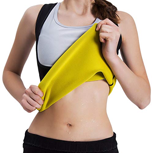 Neopreno Sudor Chaleco de Cintura para Mujeres de pérdida de Peso Que Adelgaza Camisa Talladora del Cuerpo con Efecto de Traje de Sauna