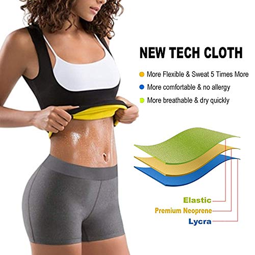 Neopreno Sudor Chaleco de Cintura para Mujeres de pérdida de Peso Que Adelgaza Camisa Talladora del Cuerpo con Efecto de Traje de Sauna