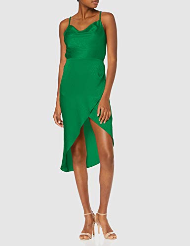 New Look Satin Cowl Vestido de Fiesta, Verde (Bright Green 30), 40 (Talla del Fabricante: 12) para Mujer