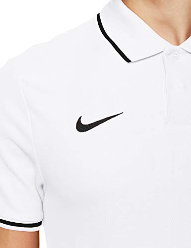 NIKE Club19 Camiseta de Manga Corta, Hombre, White/Black, L