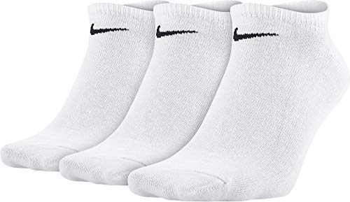 Nike Lightweight No-Show (3 pares) - Calcetines unisex, color blanco, talla 46-50 EU