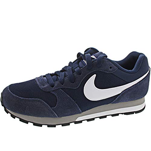 Nike MD Runner 2, Zapatillas Hombre, Azul (Midnight Navy/White/Wolf Grey), 38.5 EU