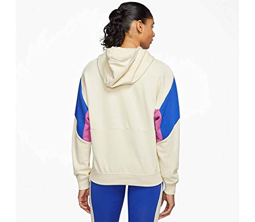 NIKE NSW Po Ft - Sudadera para Mujer, Mujer, Sudadera para Mujer., CJ3681, Fossil/Game Royal/Cosmic Zorro, XX-Large