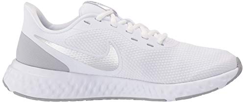 Nike Revolution 5, Mujer, Multicolor (White/Wolf Grey/Pure Platinum 100), 39 EU