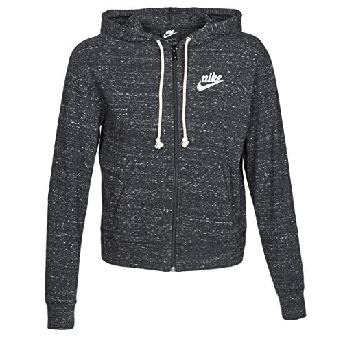 NIKE W NSW Gym VNTG Hoodie FZ Sudadera, Mujer, Black/Sail, M