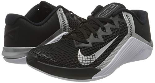 Nike Wmns Metcon 6, Zapatillas Deportivas Mujer, Black Mtlc Silver Mtlc Silver, 38 EU