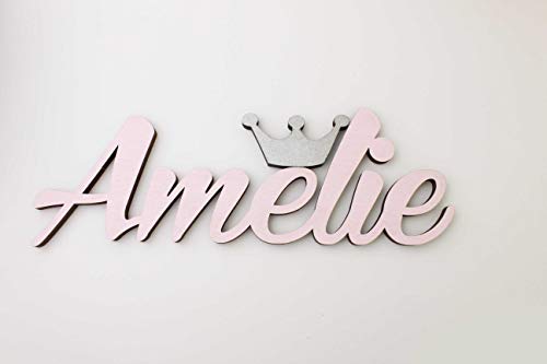 Niña Nombre con una corona de plata puerta placas, Amelie, bautizo regalos, Valerie, personalizable para puerta Signs, guardería Decors, regalos, Navidad regalos personalizados, Mia Studio, Póngase en contacto con el vendedor a través de Amazon mensaje pa