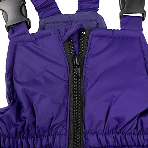 Niño Niña Conjunto de Esquí, Chaqueta con Capucha + Pantalón de Esquí Impermeable Traje de Nieve 2 Piezas Traje de Esquí Abrigos de Pluma Pantalones de Nieve de Babero, Púrpura 18-24 MESI