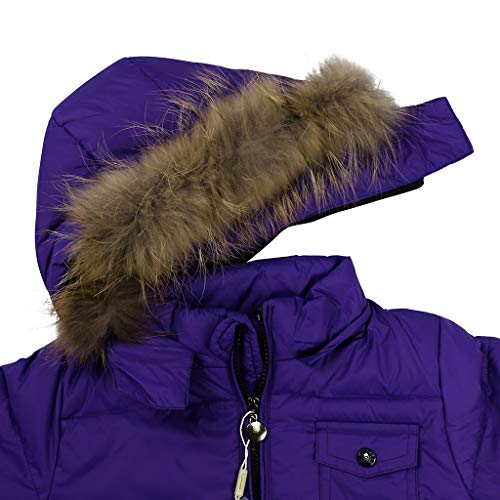 Niño Niña Conjunto de Esquí, Chaqueta con Capucha + Pantalón de Esquí Impermeable Traje de Nieve 2 Piezas Traje de Esquí Abrigos de Pluma Pantalones de Nieve de Babero, Púrpura 18-24 MESI