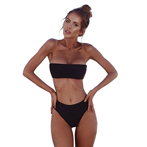 NPSJYQ Conjunto De Bikini para Mujer Traje De BañO De Vendaje Bandeau Push-Up Traje De Playa Elegante Sexy Nuevo Ropa De BañO Vacaciones Verano Multicolor