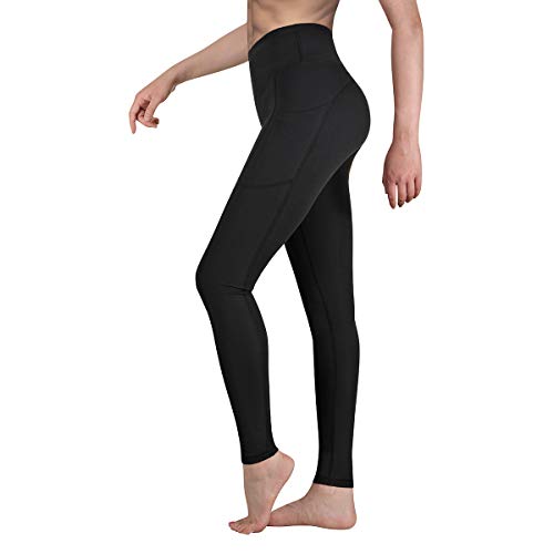 Occffy Cintura Alta Pantalón Deportivo de Mujer Leggings para Running Training Fitness Estiramiento Yoga y Pilates DS166 (Negro, XL)