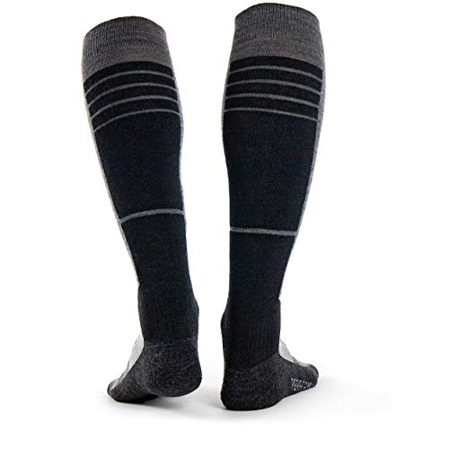 Occulto CALCETINES de ESQUI para HOMBRE (2 Pares), CALCETINES TÉRMICOS HOMBRES DEPORTIVOS ACOLCHADOS y RESPIRABLE PARA TOURING, ALPINISIMO y SNOWBOARD 43-46 Rojo-Negro