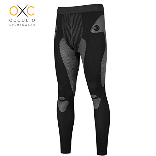 Occulto Ropa Interior TÉRMICA PANTALÓN & Camiseta Termico por Motocicleta ESQUÍ & Deportes Respirable & Secado rápido M Negro