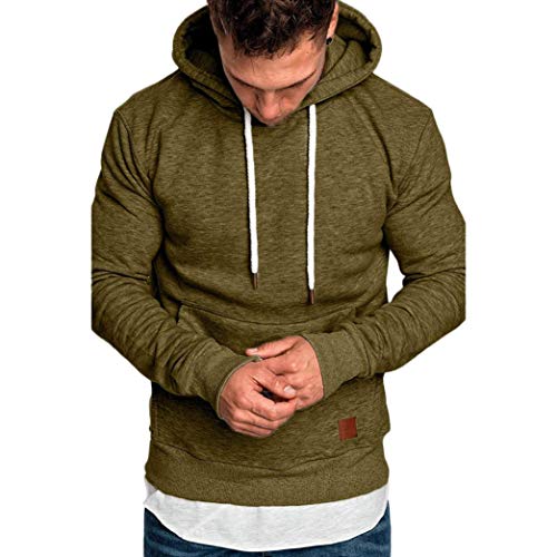 ¡Oferta Barata! YvelandsYvelands Sudaderas con Capucha para Hombre Cosy Sport Outwear Sudadera con Cremallera Completa Ecosmart Hoodie Casual Sweatshirt Top Blouse ¡Caliente!(Ejercito Verde,L)