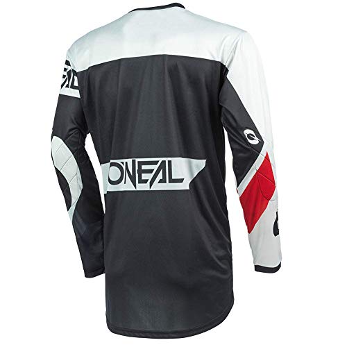 O'Neal | Jersey de Motocicleta | Enduro Motocross | Protección Acolchada para los Codos, Ajuste para una máxima Libertad de Movimiento | Jersey Element Racewear | Adultos | Negro Blanco | Talla L