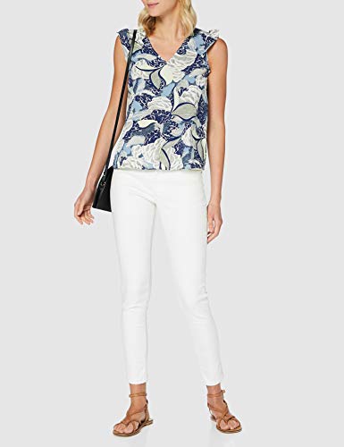 Only ONLBEARTRICE Life S/L V-Neck Top WVN Camisa Cami, Faded Denim/AOP: Surfer Floral, 42 para Mujer