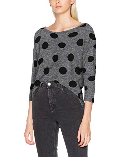 Only onlELCOS 4/5 AOP Top JRS Noos Camisa Manga Larga, Multicolor (Dark Grey Melange AOP:Black Dots Aw18), 40 (Talla del Fabricante: Medium) para Mujer