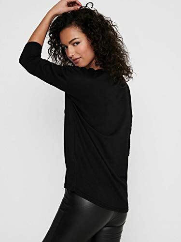 Only onlELCOS 4/5 Solid Top JRS Noos Camisa, Negro (Black), 36 (Talla del Fabricante: Small) para Mujer