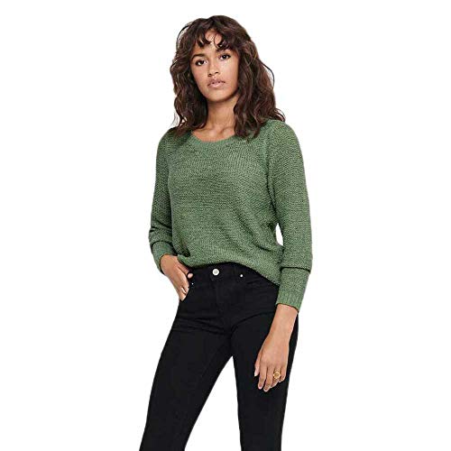 Only ONLGEENA XO L/S Pullover KNT Noos Suter Pulver, Color Verde, S para Mujer