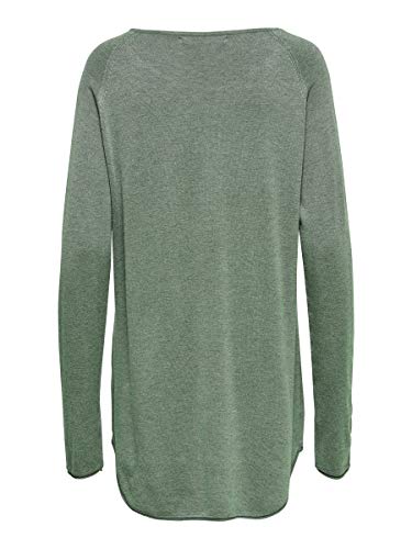 Only Onlmila Lacy L/s Long Pullover Knt Noos suéter, Verde (Chinois Green Detail: W. Melange), 40 (Talla del Fabricante: Medium) para Mujer