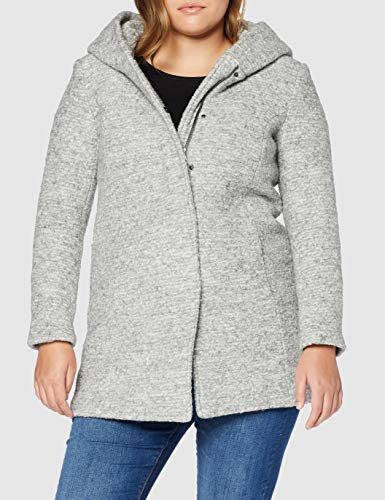 ONLY Onlsedona Boucle Wool Coat Otw Noos Abrigo, Gris (Light Grey Melange Detail:Melange), XS para Mujer