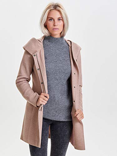 Only onlSEDONA Light Coat OTW Noos Abrigo, Marrón (Mocha Mousse Detail:Melange), 36 (Talla del Fabricante: Small) para Mujer