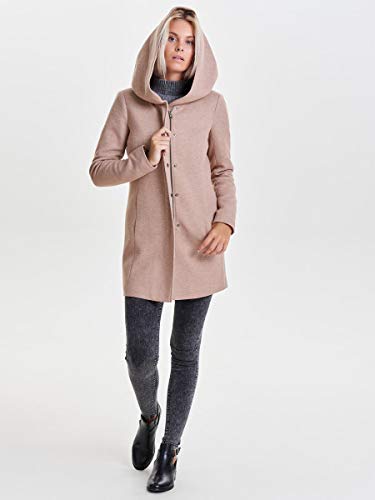 Only onlSEDONA Light Coat OTW Noos Abrigo, Marrón (Mocha Mousse Detail:Melange), 36 (Talla del Fabricante: Small) para Mujer