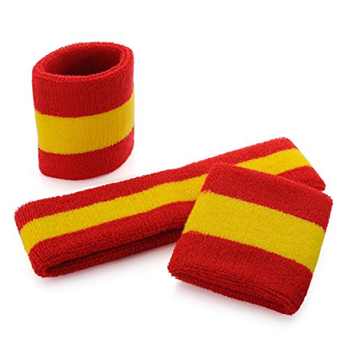 ONUPGO Set de muñequeras Deportivas Set de muñequeras con Banda de sujeción Bandas para Sudar Wristband Ejercicio atlético Baloncesto Muñequera y Bandas para la Cabeza