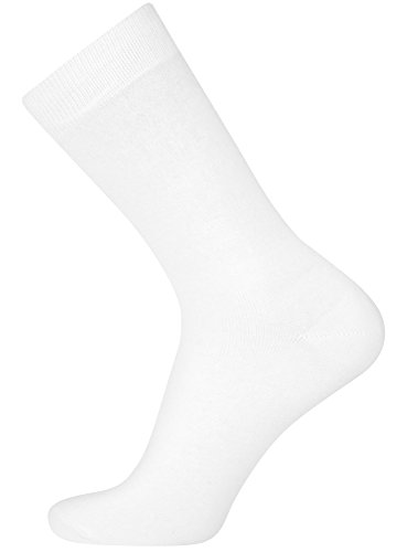 oodji Ultra Hombre Calcetines Altos (Pack de 10), Blanco, ES 40-43 / one size